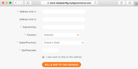 Shows a user entering an address and the autocomplete functionality showing matched addresses
